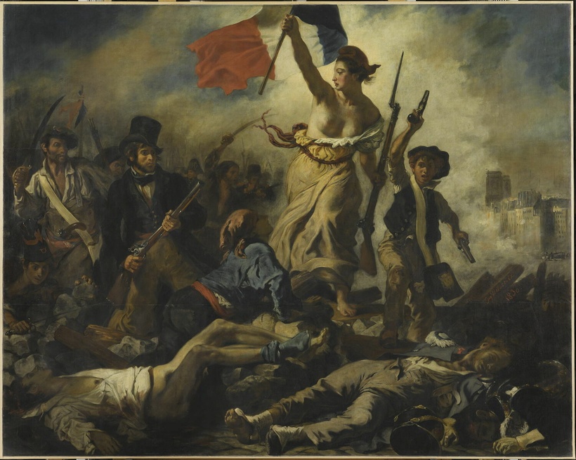 Liberty Leading the People, oil painting on canvas by Eug&egrave;ne Delacroix, 1830
