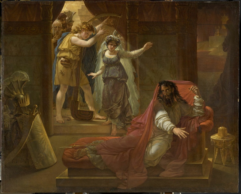 David playing harp for King Saul oil painting on cnvas by Antoine-Jean Gros 1822