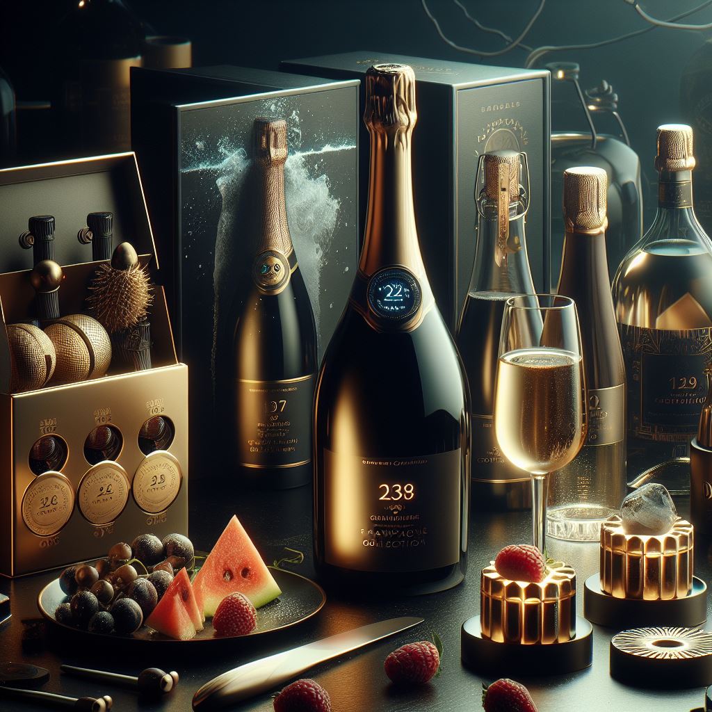 image of champaign gift hamper, champaign bottles as luxury wedding gifts champaign collection