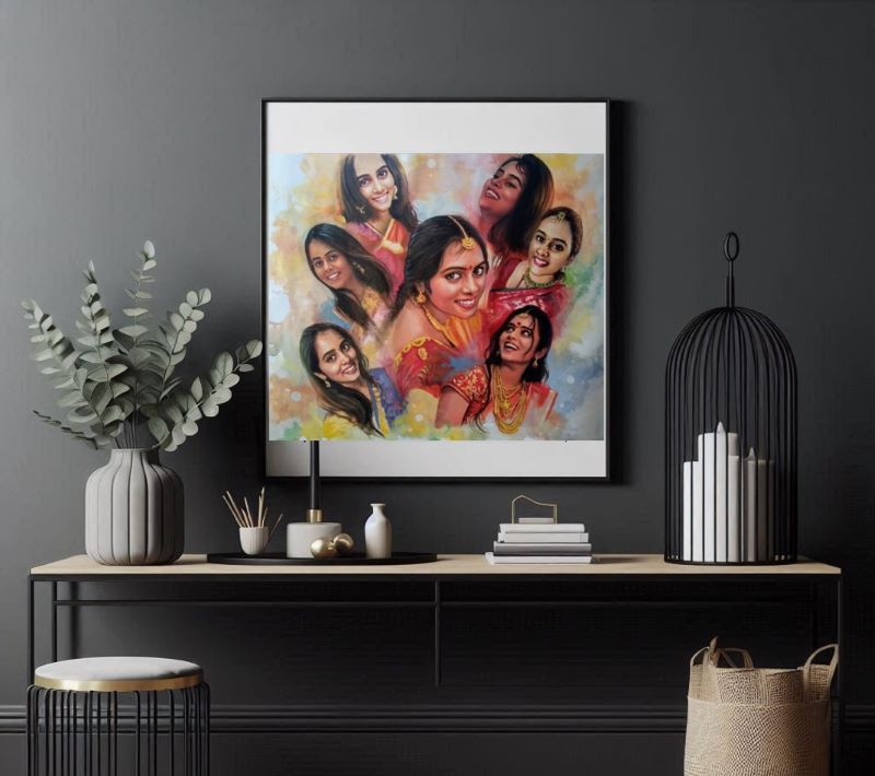 Unique Anniversary Gift for Girlfriend, Collage Oil Painting on Canvas, anniversary gifts for her