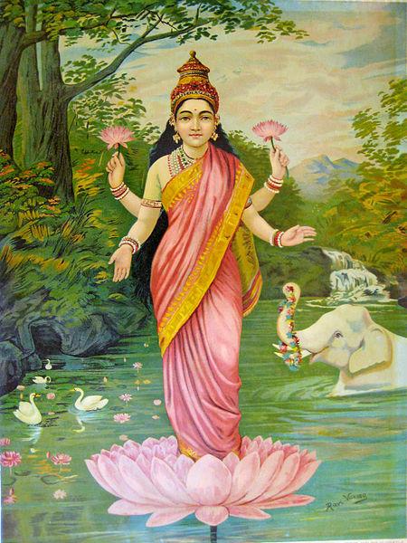 Raja_Ravi_Varma_Lakshmi_the_goddess_of_wealth_1906_paintphotographs_custom_handmade_paintings
