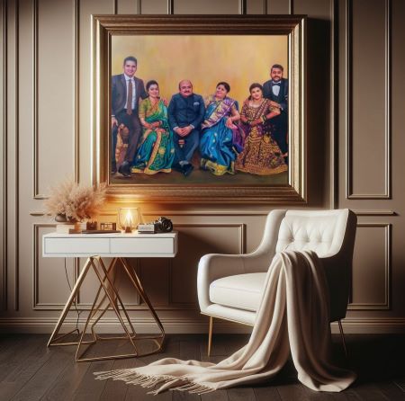 family painting; family painting wedding gift; luxury wedding gift; wedding present; marriage gift; 