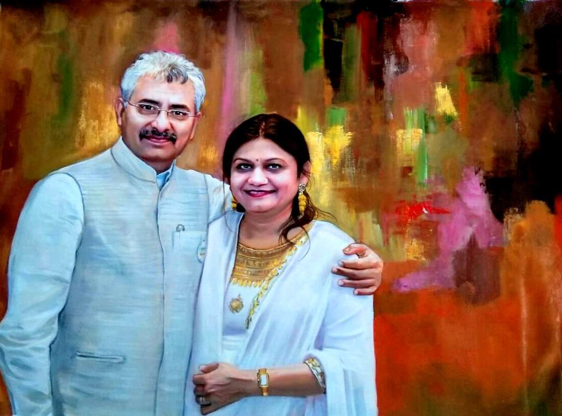 couple portrait painting farewell gift for manager, unique gifts, thoughtful gifts, gratitude, appreciation