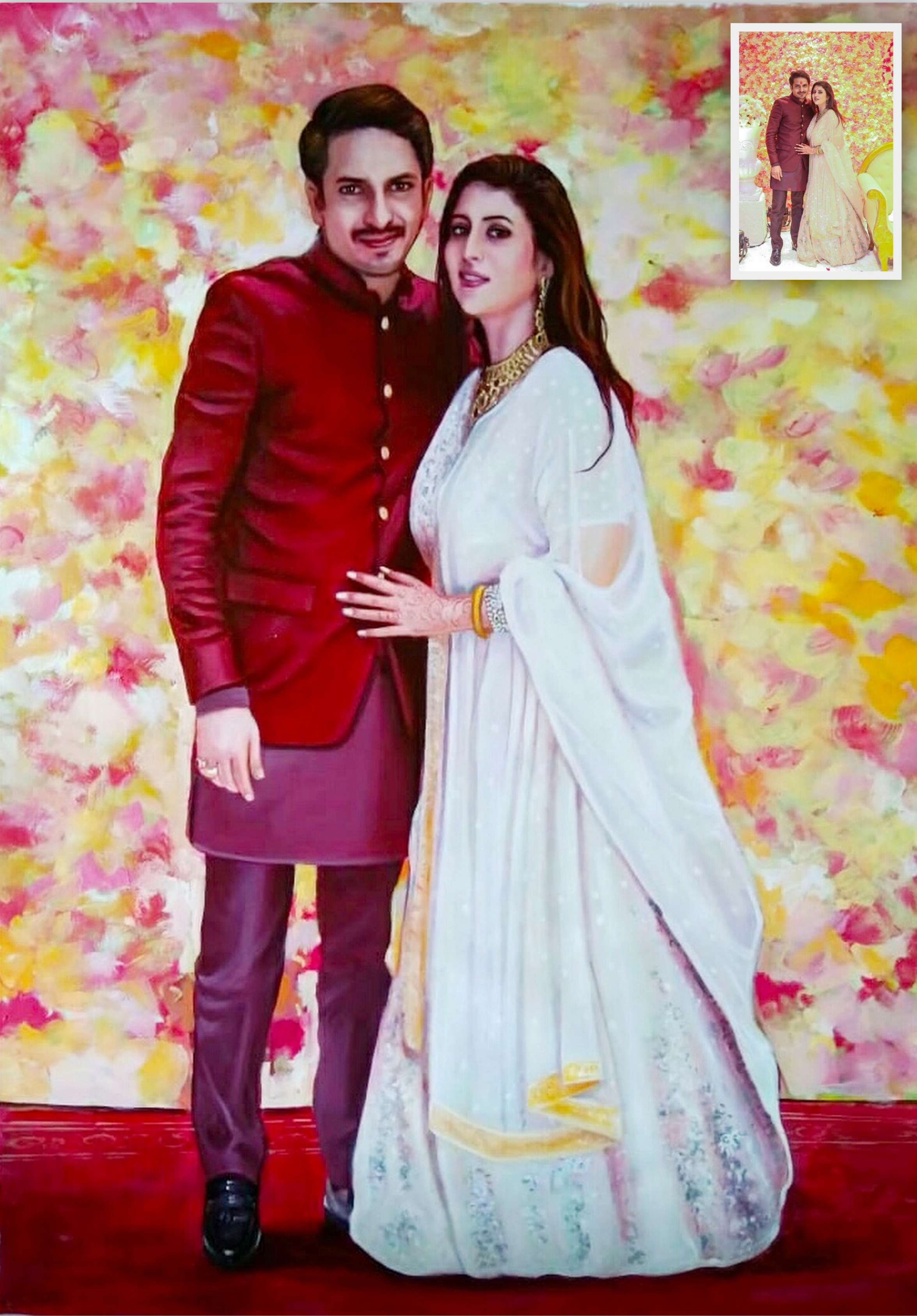 Wedding portrait painting