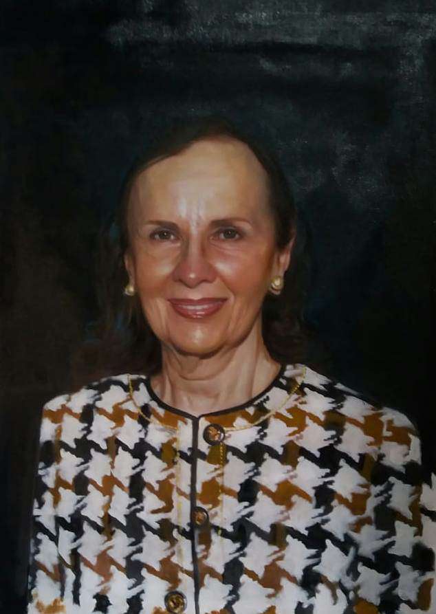 Susan Wakil portrait painting, oil painting portrait, painting from photo, handmade portrait 