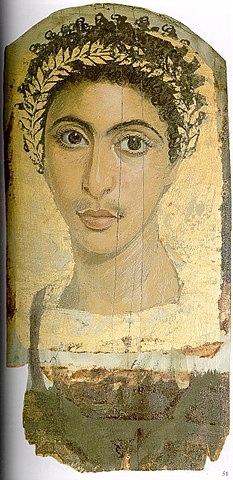 Fayum mummy memorial portrait wikicommons paintphotographs