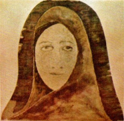 Woman's face, Head painting by Rabindranath Tagore, modernism, art of rabindranath tagore