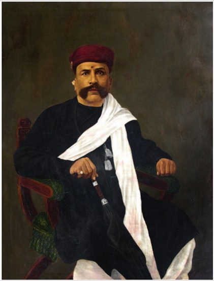 portrait painting on canvas of gokuldas mulchand by mumbai portrait painter artist mf pithawalla