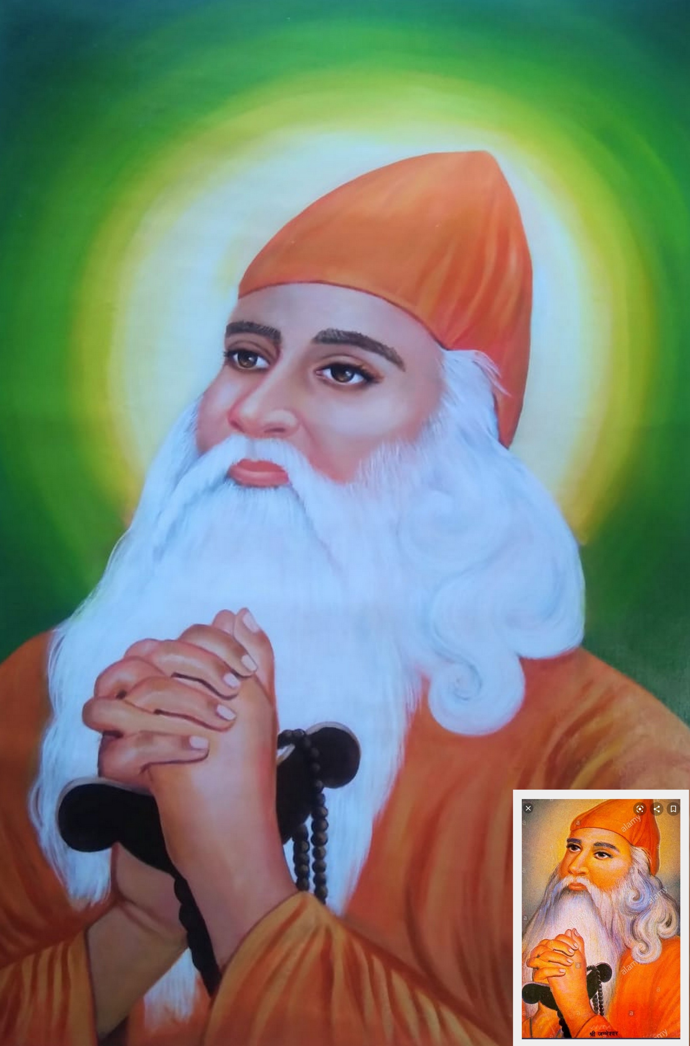 Jambeshwar Oil Portrait, Guru Jambeshwar, Photo to Painting, Jambhaji oil painting