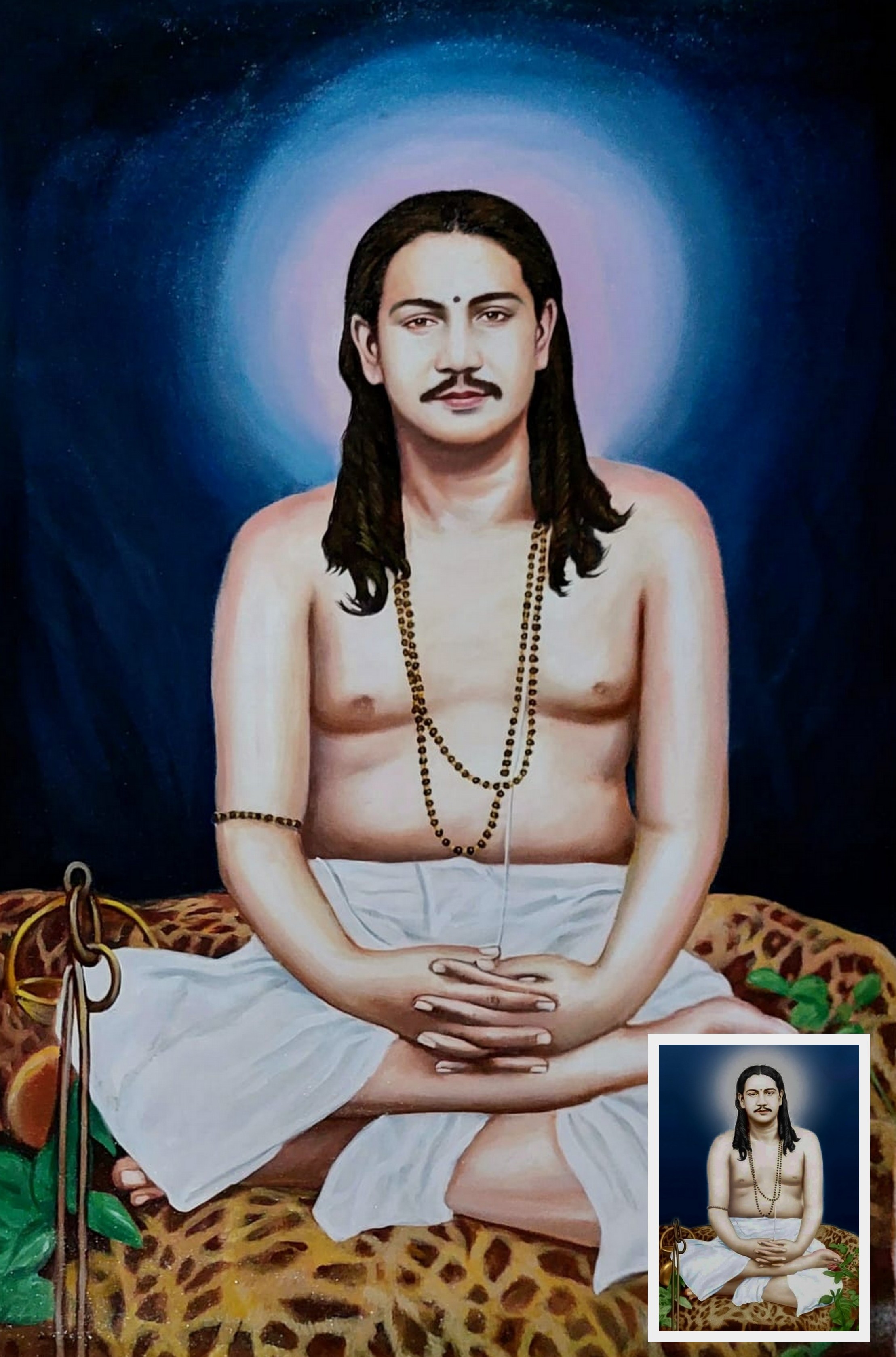 Nigamananda Paramahansa portrait painting, Nigamananda Paramahansa Painting, oil painting of baba, guruji painting,