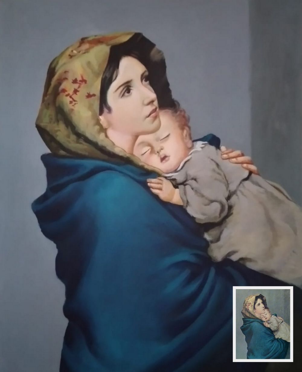 Madonna of the Streets, Madonnina by Roberto Ferruzzi, reproduction painting, replica painting