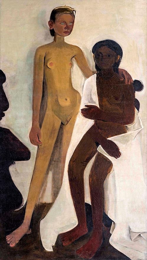 Two Gilrs oil on canvas by Amrita Sher-Gil 1939, Indian modernsim, amrita sher-gil art, feminist art